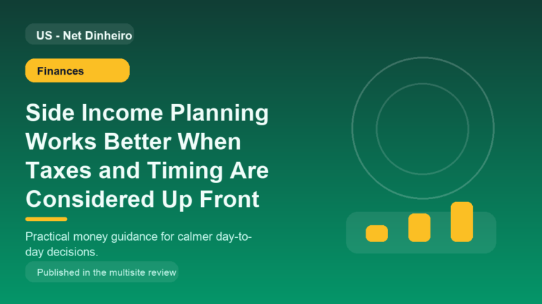Side Income Planning Works Better When Taxes and Timing Are Considered Up Front