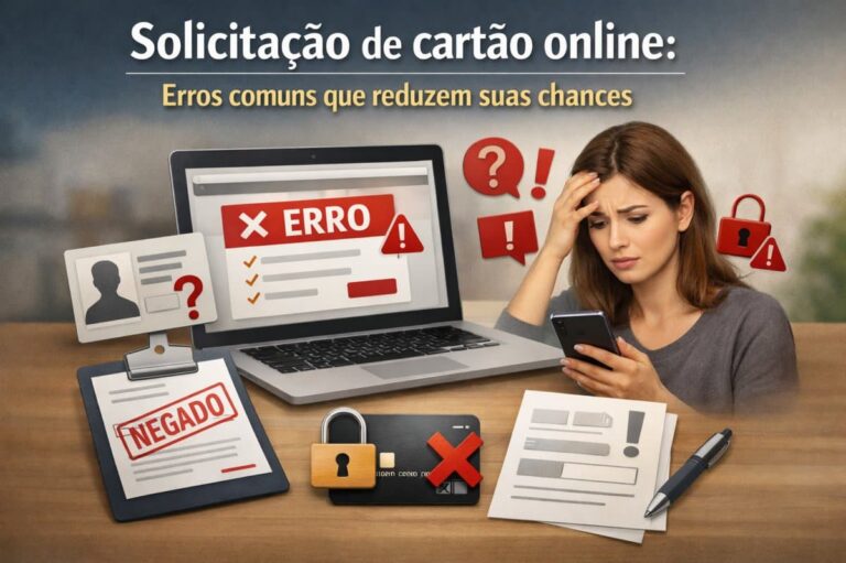 Solicitação de cartão online: erros comuns que reduzem suas chances