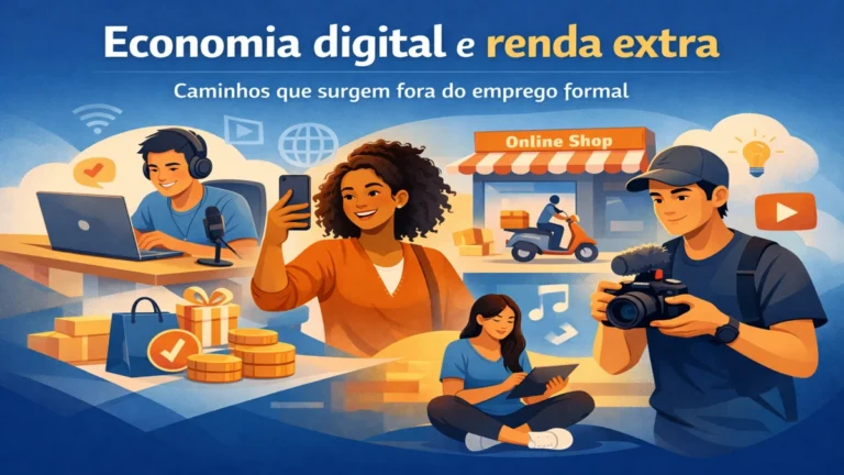 Economia digital e renda extra: caminhos que surgem fora do emprego formal